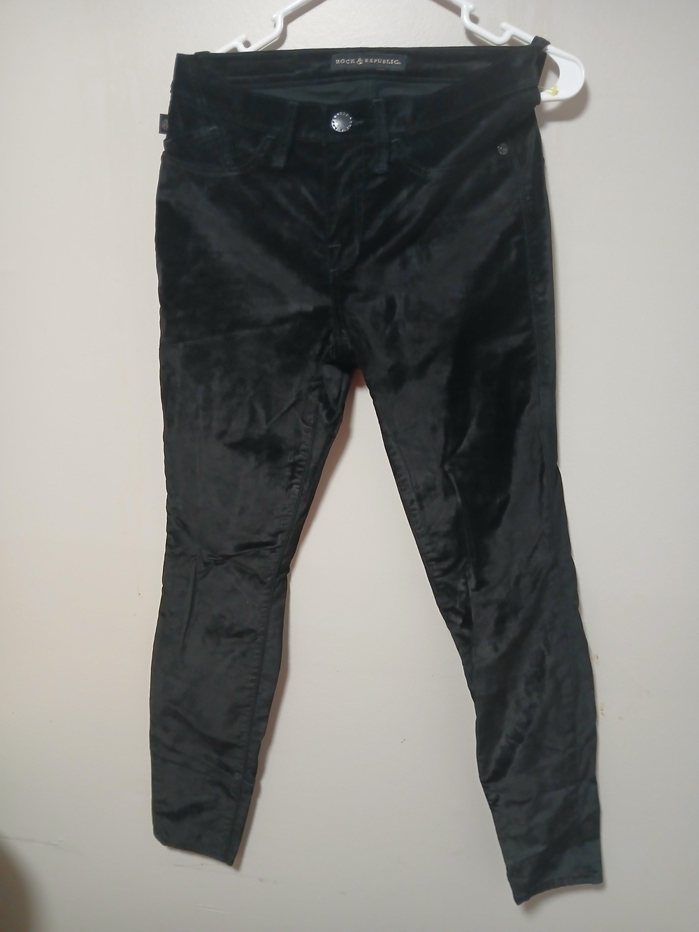 Rock & Republic Black Velvet Skinny Jeans
